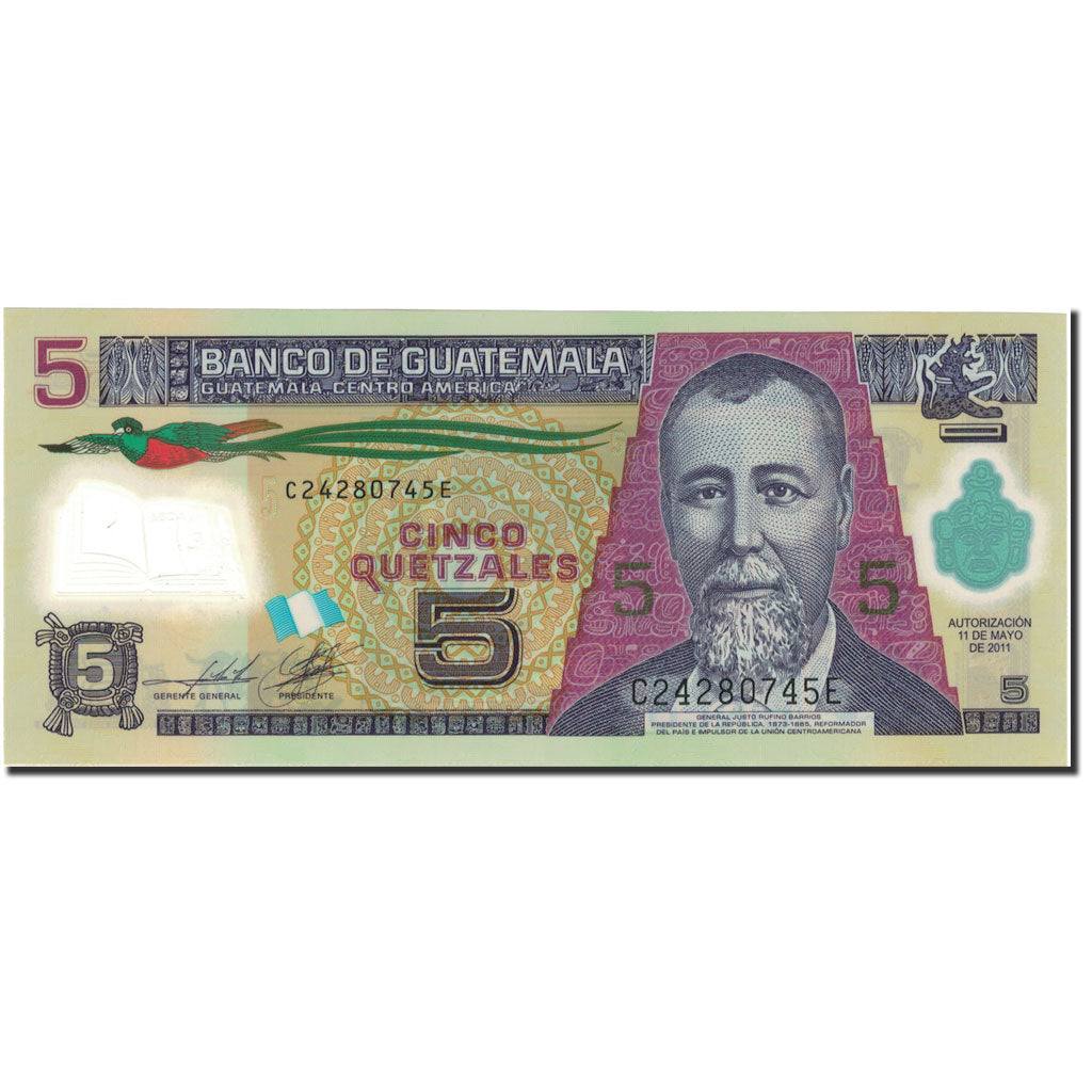 Billet, Guatemala, 5 Quetzales, 2011, 2011-05-11, KM:122, NEUF