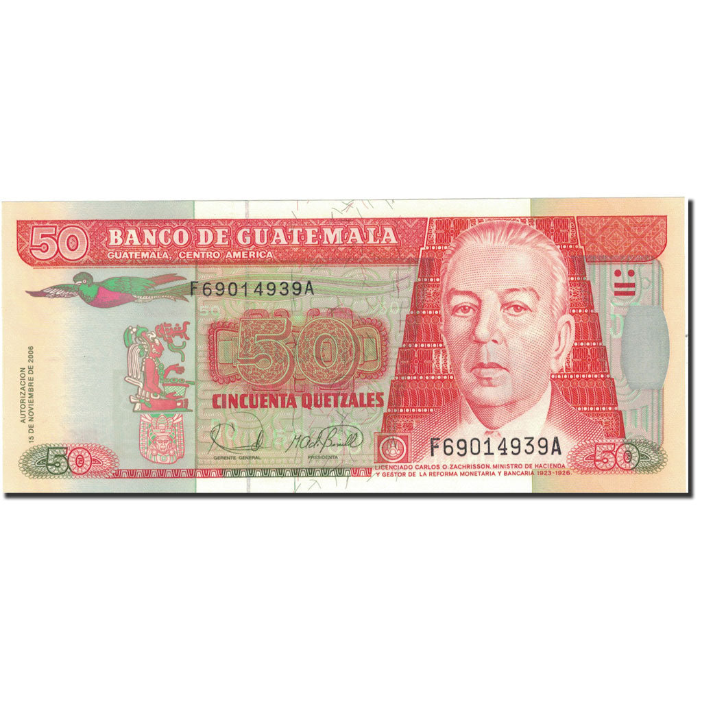 Billete, 50 Quetzales, 2006, Guatemala, 2006-11-15, KM:113, SC+
