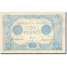 Francja, 5 Francs, Bleu, 1916, 1916-03-28, EF(40-45), Fayette:2.37, KM:70