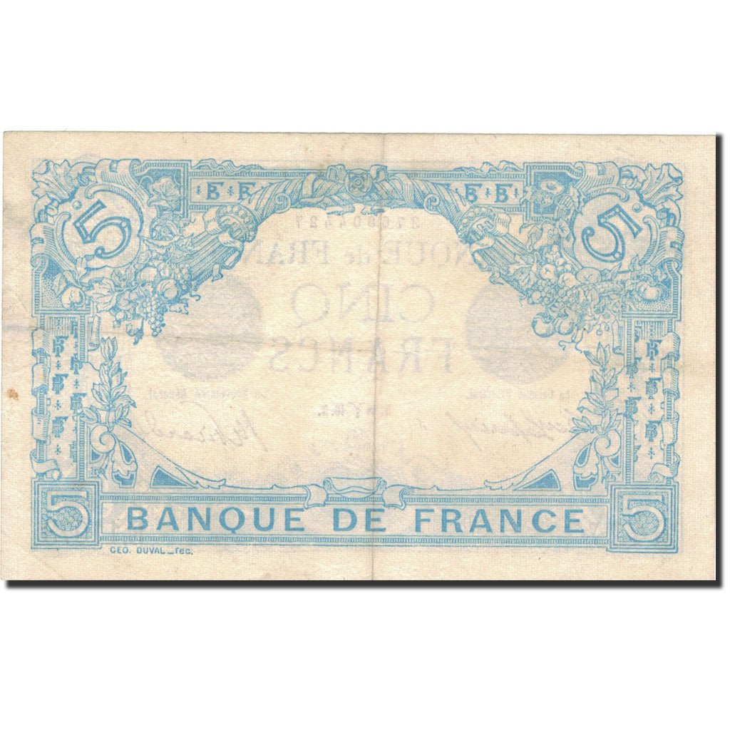 Francja, 5 Francs, Bleu, 1916, 1916-03-28, EF(40-45), Fayette:2.37, KM:70