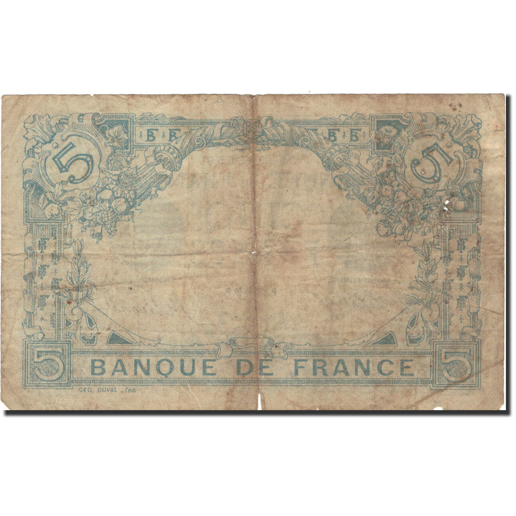 Frankreich, 5 Francs, Bleu, 1916, 1916-09-27, SGE, Fayette:2.43, KM:70