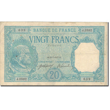 Francja, 20 Francs, Bayard, 1917, 1917-07-24, VF(20-25), Fayette:11.2, KM:74