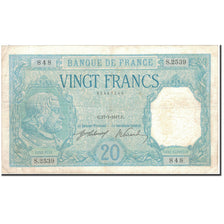 Frankrijk, 20 Francs, Bayard, 1917, 1917-07-17, TB+, Fayette:11.2, KM:74