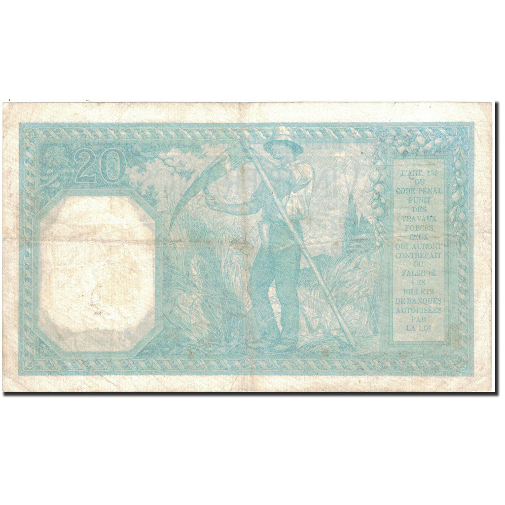 Frankrijk, 20 Francs, Bayard, 1917, 1917-07-17, TB+, Fayette:11.2, KM:74