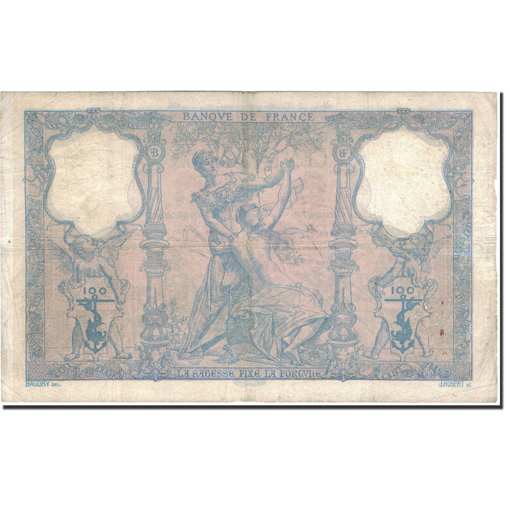 France, 100 Francs, Bleu et Rose, 1904, 1904-02-25, VF(20-25), Fayette:21.18