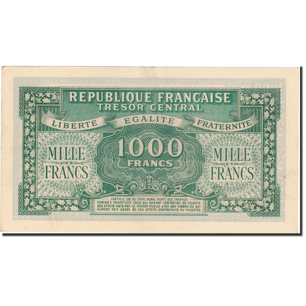 Frankrijk, 1000 Francs, Marianne, 1945, 1945-06-04, SPL, Fayette:VF 12.01