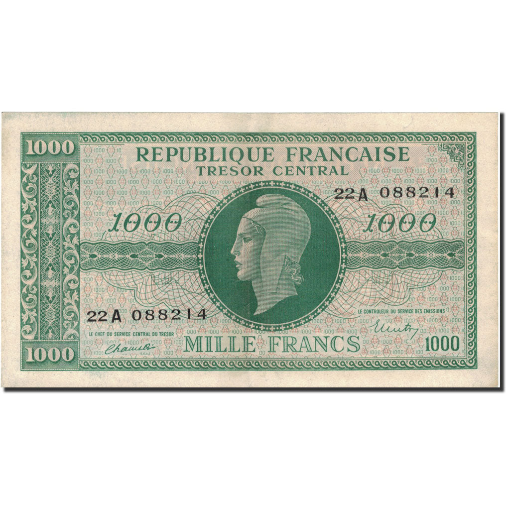 Frankreich, 1000 Francs, Marianne, 1945, 1945-06-04, VZ+, Fayette:VF 12.01