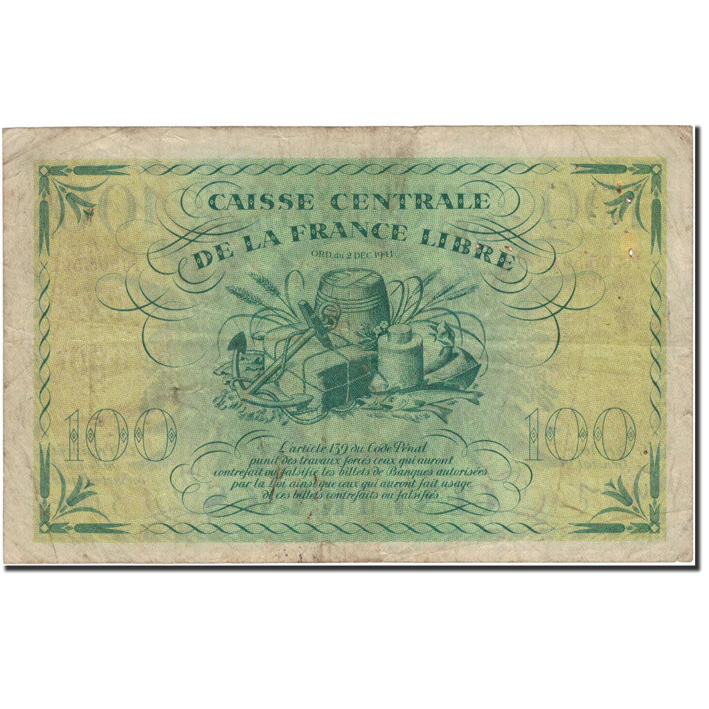 Banknote, French Equatorial Africa, 100 Francs, 1941, 1941-12-02, KM:13a
