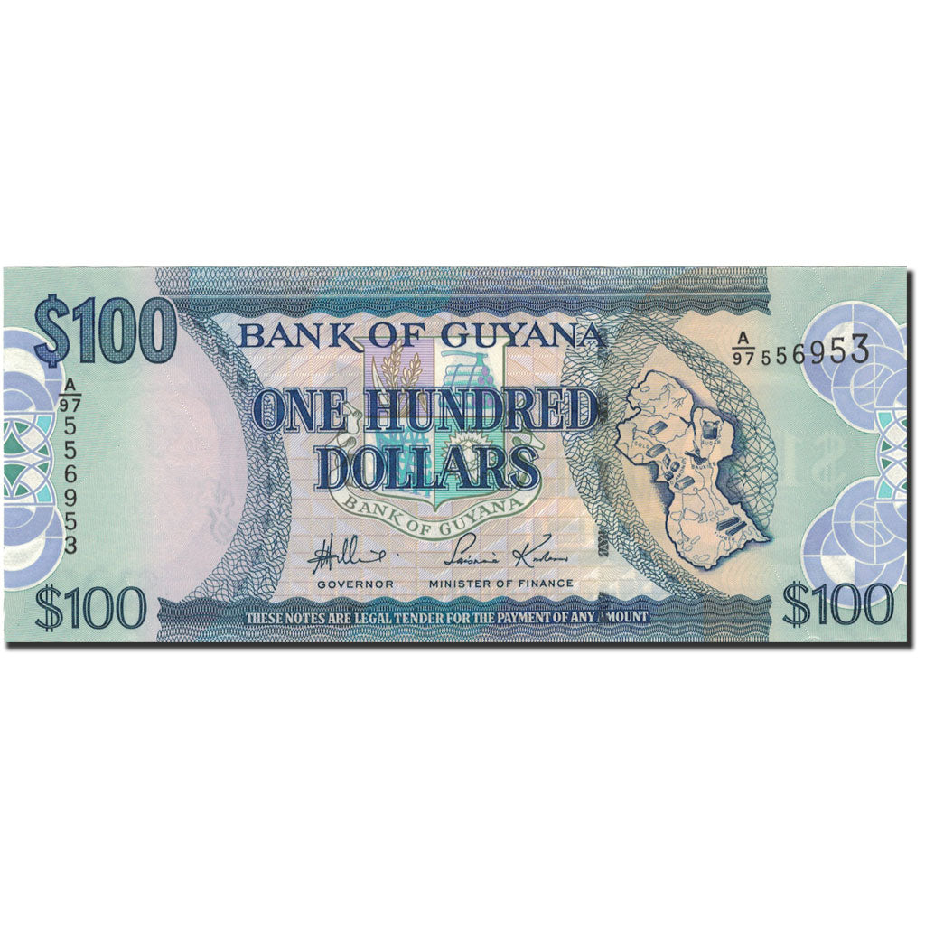 Banknote, Guyana, 100 Dollars, Undated (2006), KM:36a, UNC(65-70)