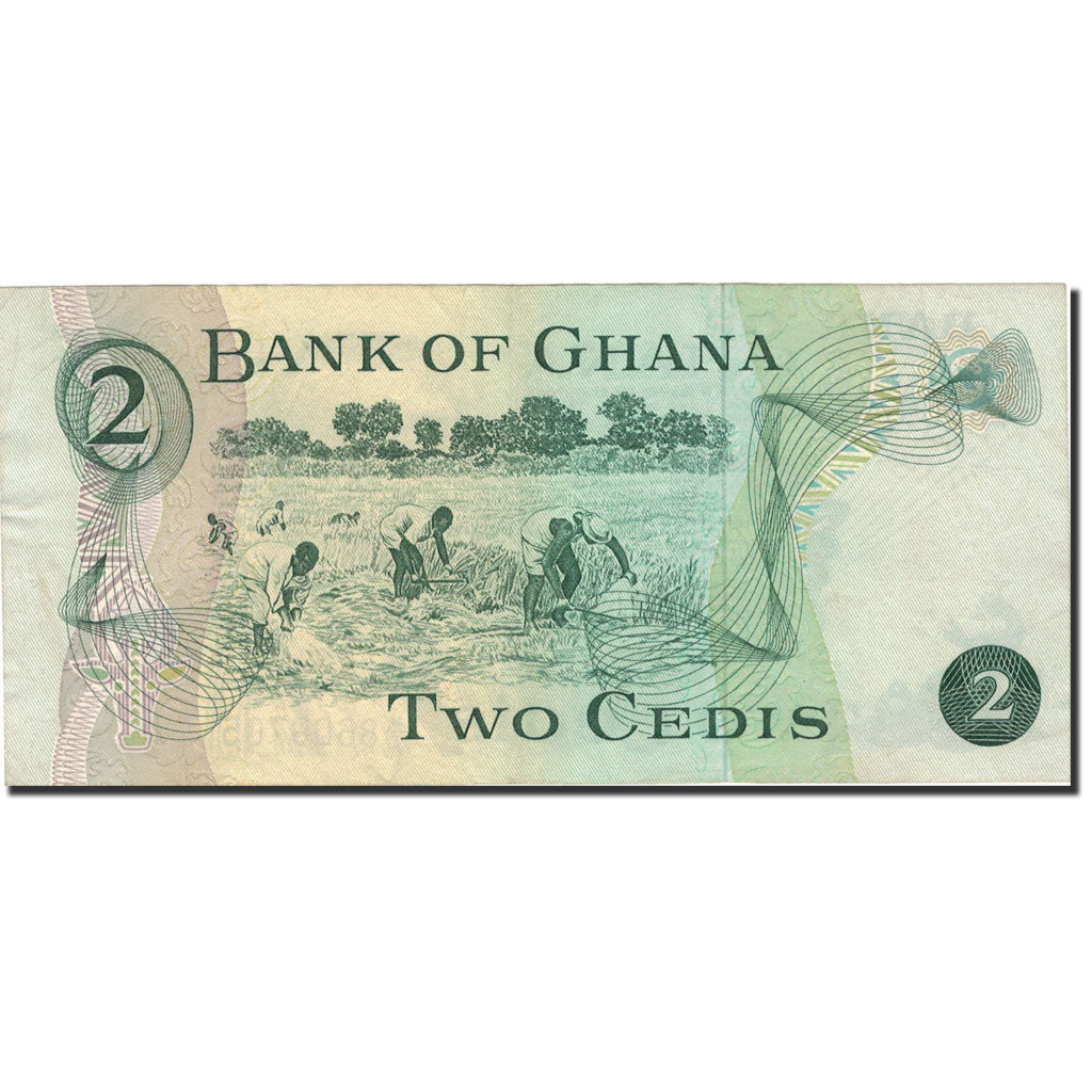 Banconote, Ghana, 2 Cedis, 1977, 1977-01-02, KM:14c, BB+