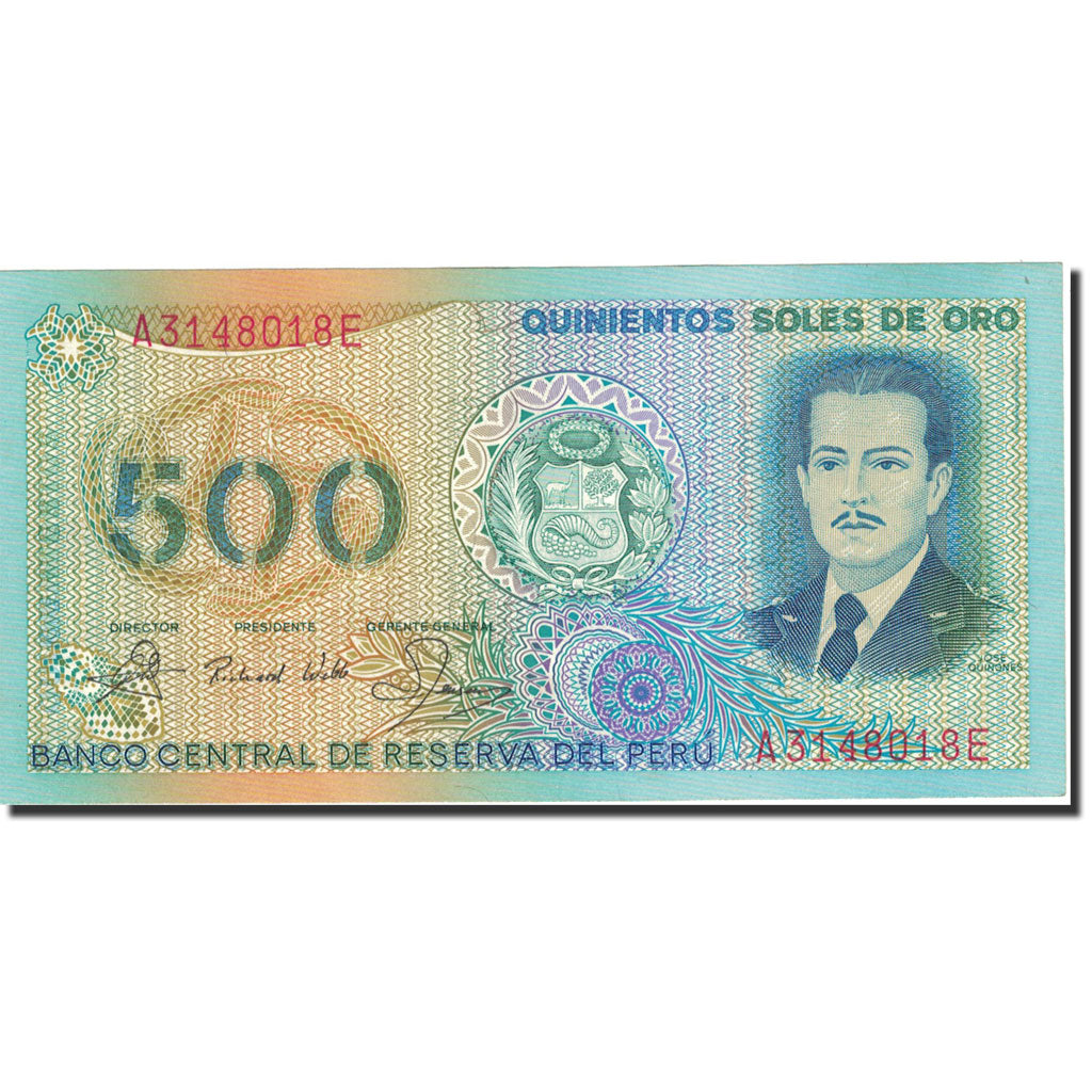 Billet, Pérou, 500 Soles De Oro, 1976, 1976-07-22, KM:115, TTB+