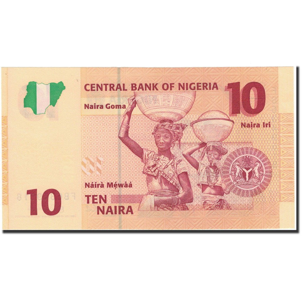 Geldschein, Nigeria, 10 Naira, 2008, 2008, KM:33c, UNZ-