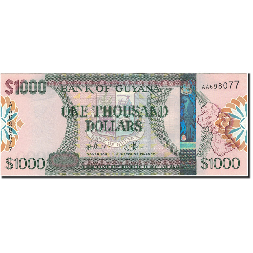Billete, 1000 Dollars, Guyana, UNC
