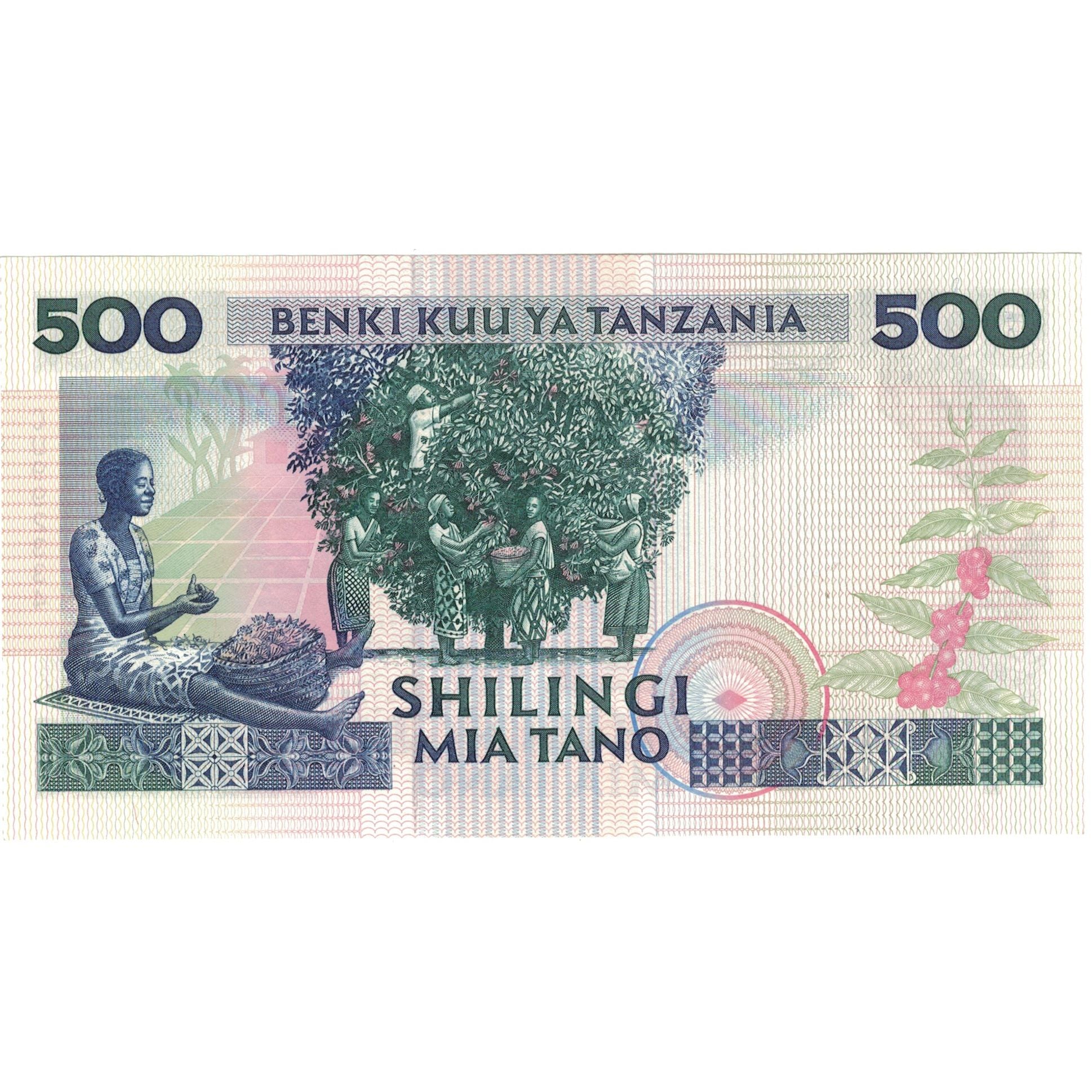 Geldschein, Tanzania, 500 Shilingi, Undated (1989), KM:21b, UNZ