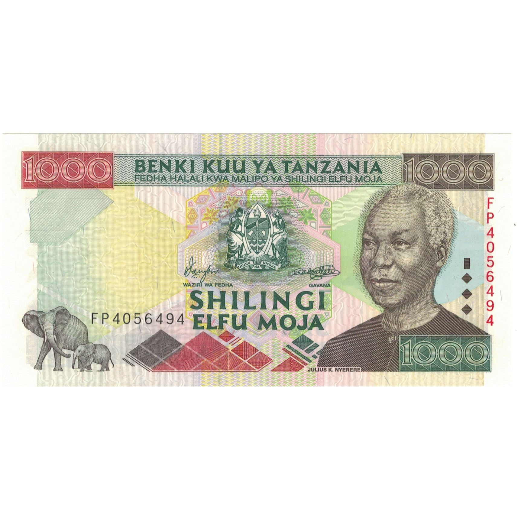 Banconote, Tanzania, 1000 Shilingi, Undated (2000), KM:34, FDS