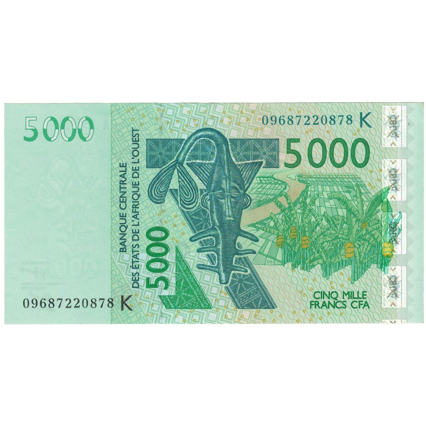 Geldschein, West African States, 5000 Francs, 2003, 2003, KM:117Aa, UNZ
