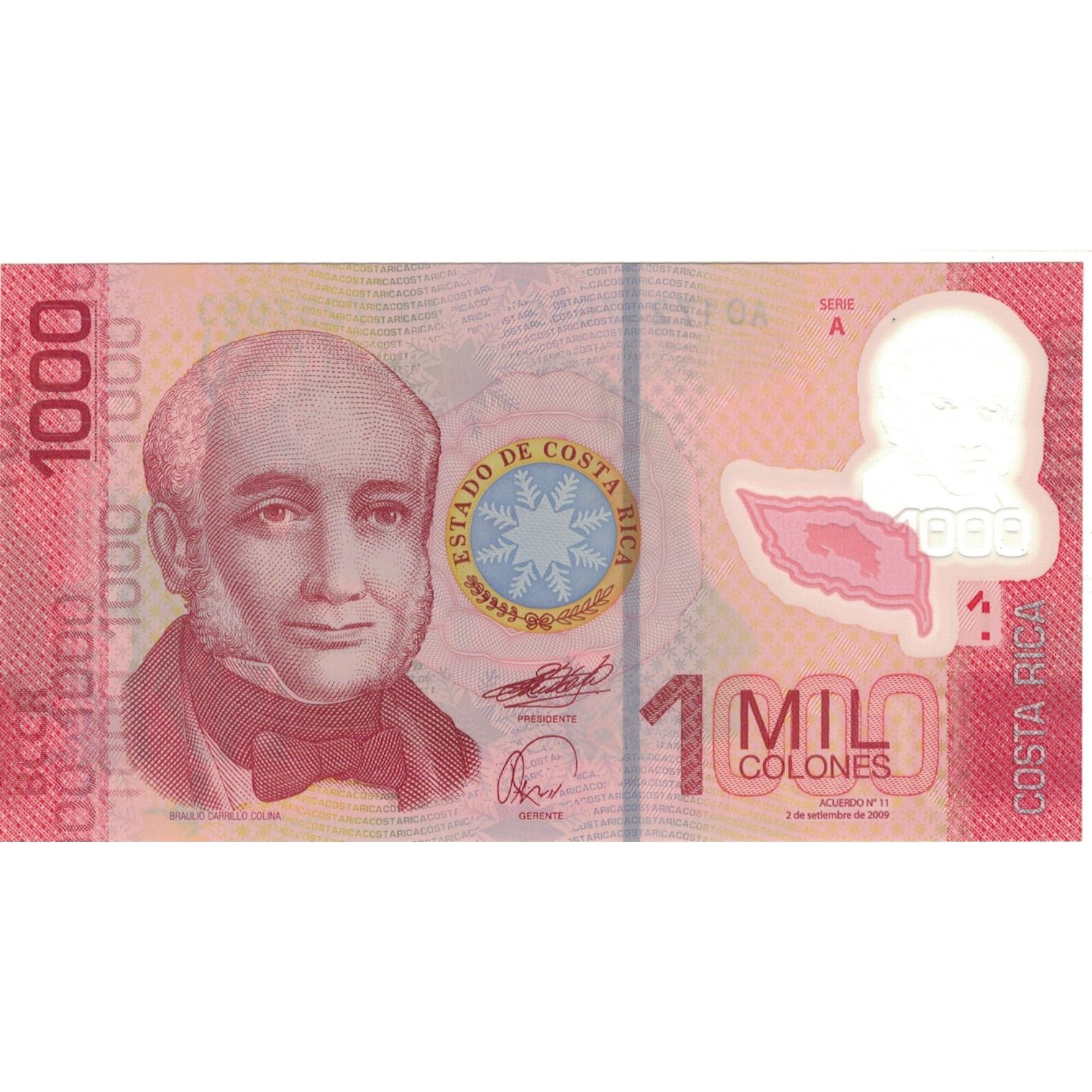 Banknote, Costa Rica, 1000 Colones, 2009, 2009, KM:274, UNC(65-70)