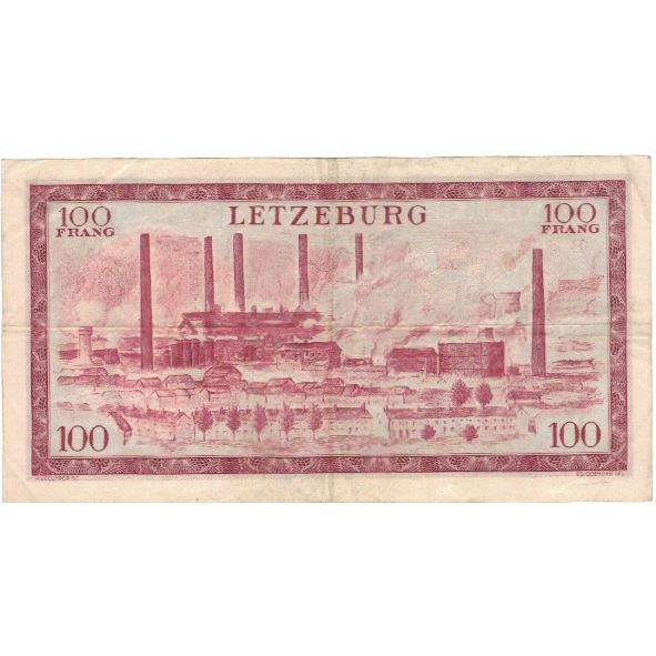 Geldschein, Luxemburg, 100 Francs, 1956, 1956-06-15, KM:47s, SS