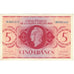Banknot, Francuska Afryka Równikowa, 5 Francs, KM:15b, UNC(63)