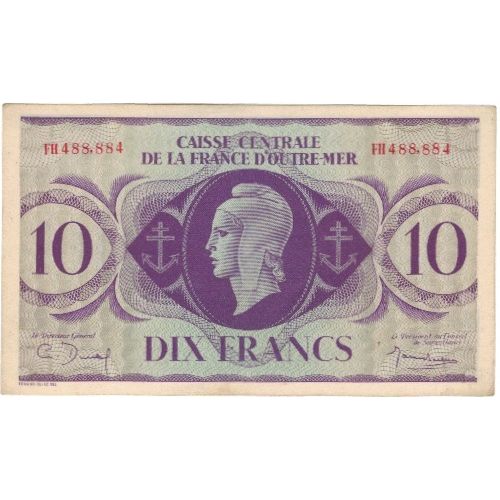 Banknote, French Equatorial Africa, 10 Francs, KM:16a, AU(50-53)