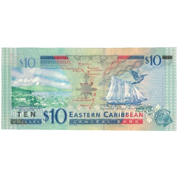Billet, Etats des caraibes orientales, 10 Dollars, Undated (2000), KM:38d, NEUF