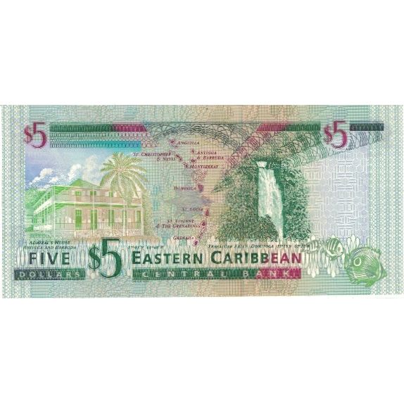 Banconote, Stati dei Caraibi Orientali, 5 Dollars, Undated (2000), KM:37v, FDS