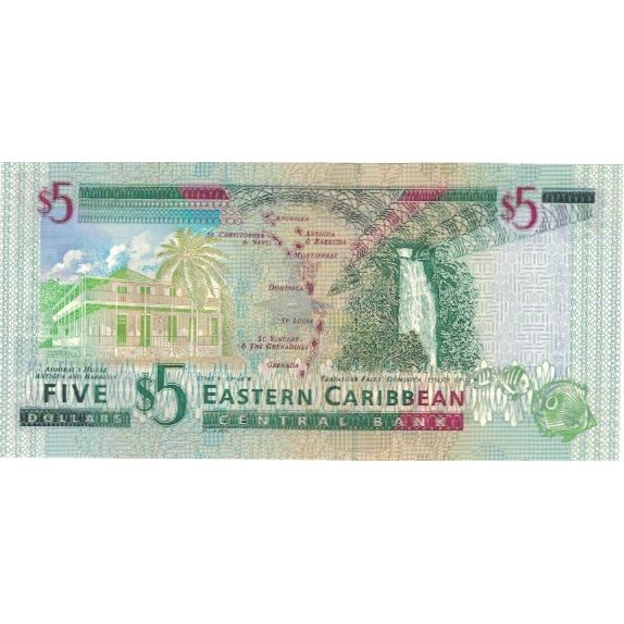 Billet, Etats des caraibes orientales, 5 Dollars, Undated (2000), KM:37m, NEUF