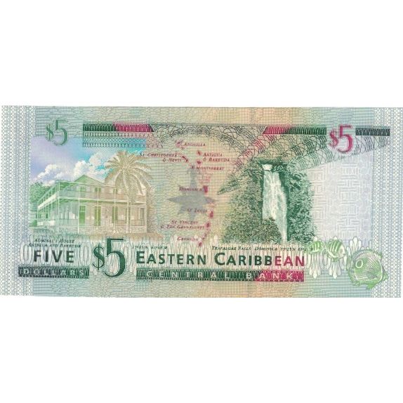 Banconote, Stati dei Caraibi Orientali, 5 Dollars, Undated (2003), KM:42d, FDS