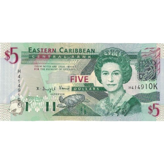 Banknote, East Caribbean States, 5 Dollars, Undated (2000), KM:37k1, UNC(65-70)