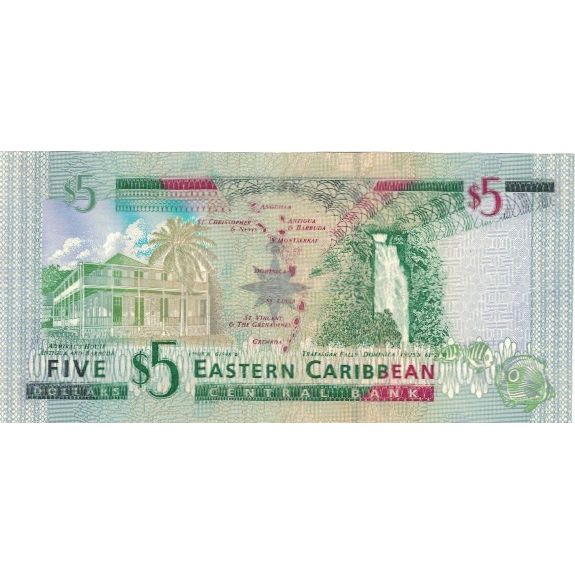 Banconote, Stati dei Caraibi Orientali, 5 Dollars, Undated (2000), KM:37l, FDS