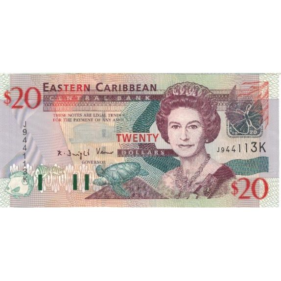Banconote, Stati dei Caraibi Orientali, 20 Dollars, Undated (2000), KM:39k, FDS