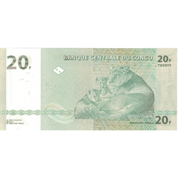 Banknot, Republika Konga, 20 Francs, 2003, 2003-06-30, UNC(65-70)
