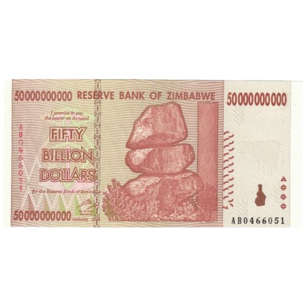 Geldschein, Simbabwe, 50 Billion Dollars, 2008, 2008-12-19, KM:87, UNZ