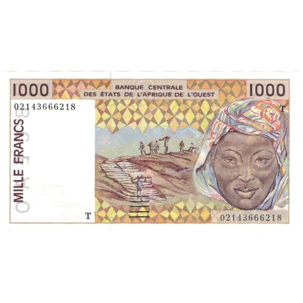 Banknote, West African States, 1000 Francs, 2003, 2003, KM:111Ai, UNC(65-70)