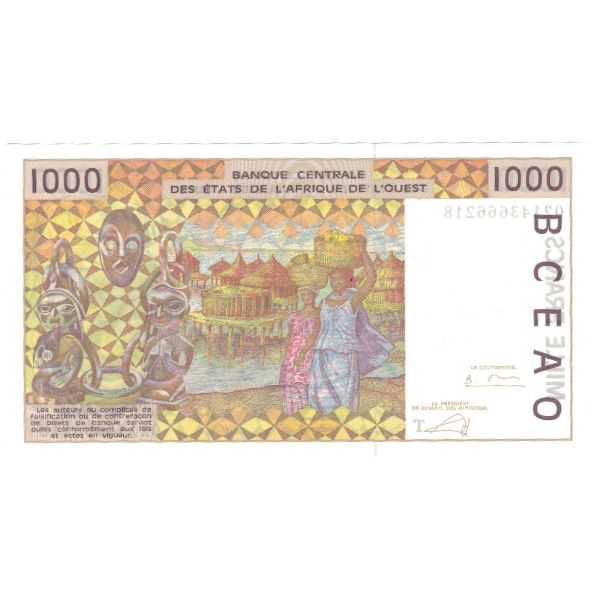 Banknote, West African States, 1000 Francs, 2003, 2003, KM:111Ai, UNC(65-70)