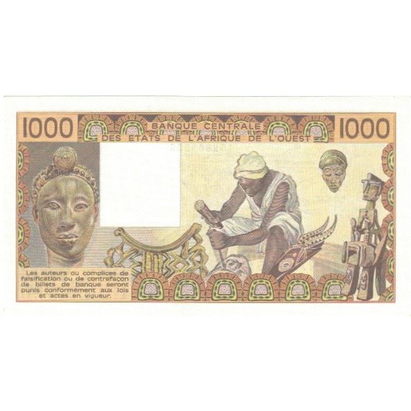 Banconote, Stati dell'Africa occidentale, 1000 Francs, 1986, KM:207Bb, FDS