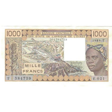 Banconote, Stati dell'Africa occidentale, 1000 Francs, 1989, KM:207Bh, FDS