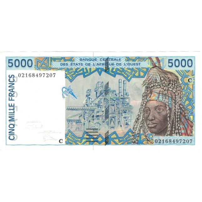 Banknote, West African States, 5000 Francs, 2002, Undated, KM:913Sg, UNC(65-70)