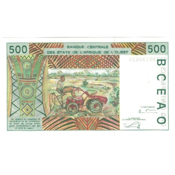 Banconote, Stati dell'Africa occidentale, 500 Francs, 2002, KM:210Bn, FDS