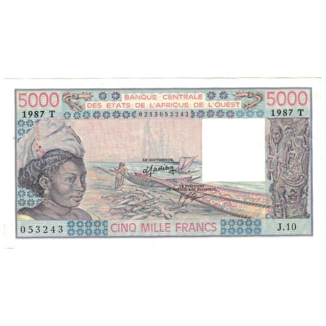 Banconote, Stati dell'Africa occidentale, 5000 Francs, KM:208Bk, FDS