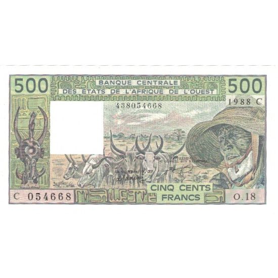 Geldschein, West African States, 500 Francs, KM:306Ca, UNZ