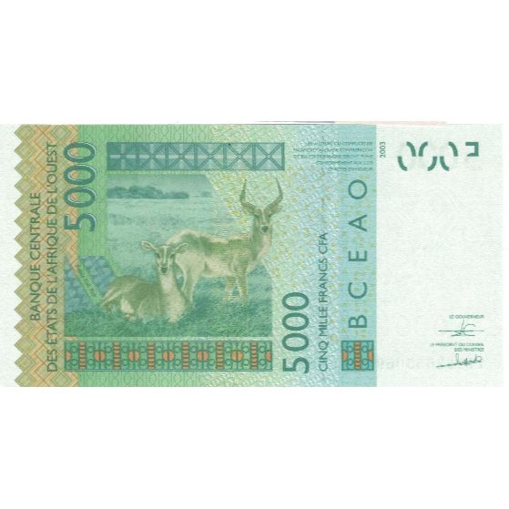 Banconote, Stati dell'Africa occidentale, 5000 Francs, 2003, 2003, KM:117Aa, SPL