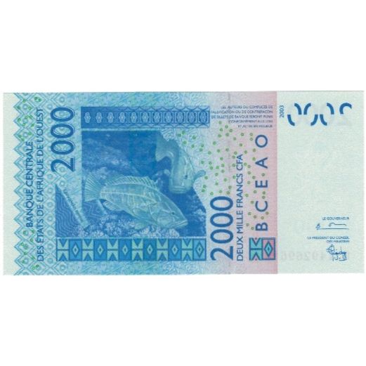 Banconote, Stati dell'Africa occidentale, 2000 Francs, 2003, 2003, KM:316Ca, SPL