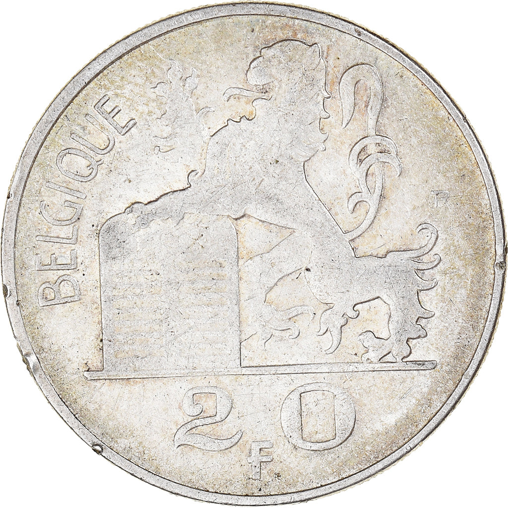 Coin, Belgium, 20 Francs, 20 Frank, 1950, EF(40-45), Silver, KM:140.1