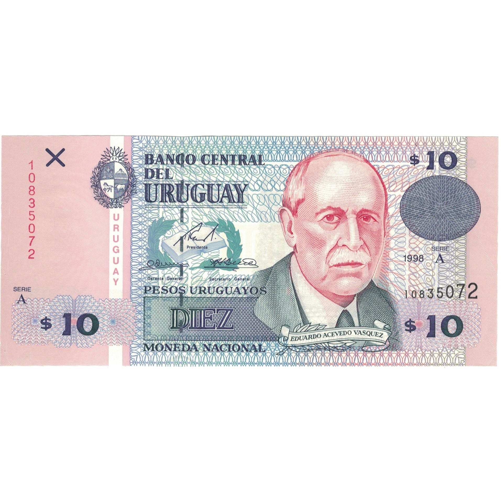 Banconote, Uruguay, 10 Pesos Uruguayos, 1998, KM:81a, 1998, FDS