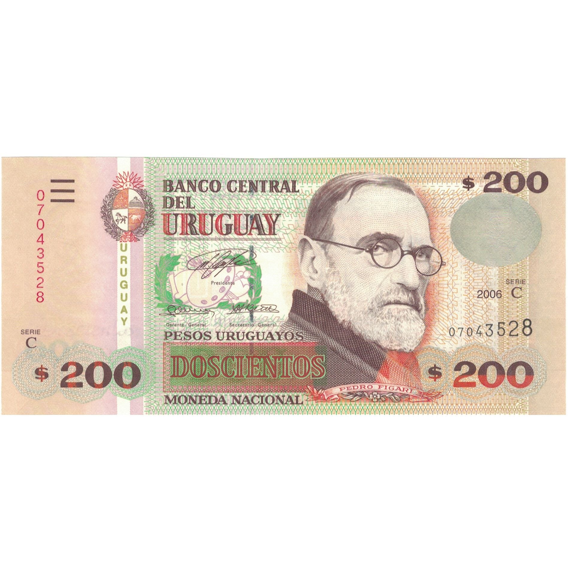 Billet, Uruguay, 200 Pesos Uruguayos, 2006, NEUF