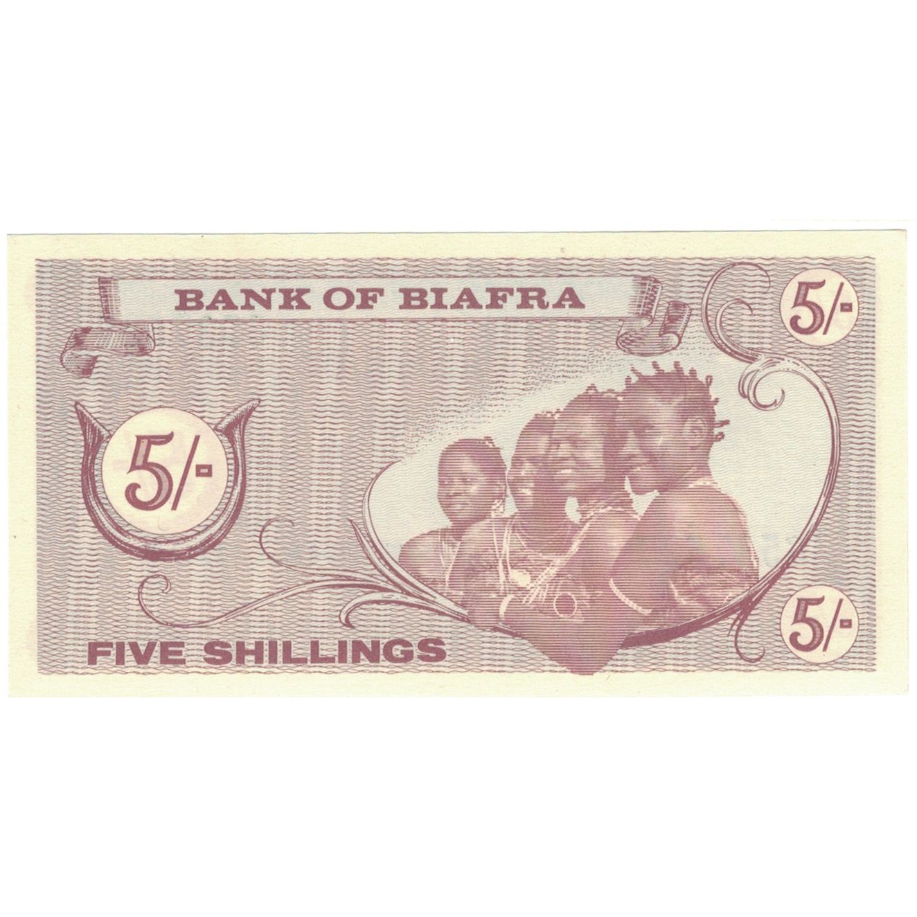 Billet, Biafra, 5 Shillings, 1967, Undated, KM:1, NEUF