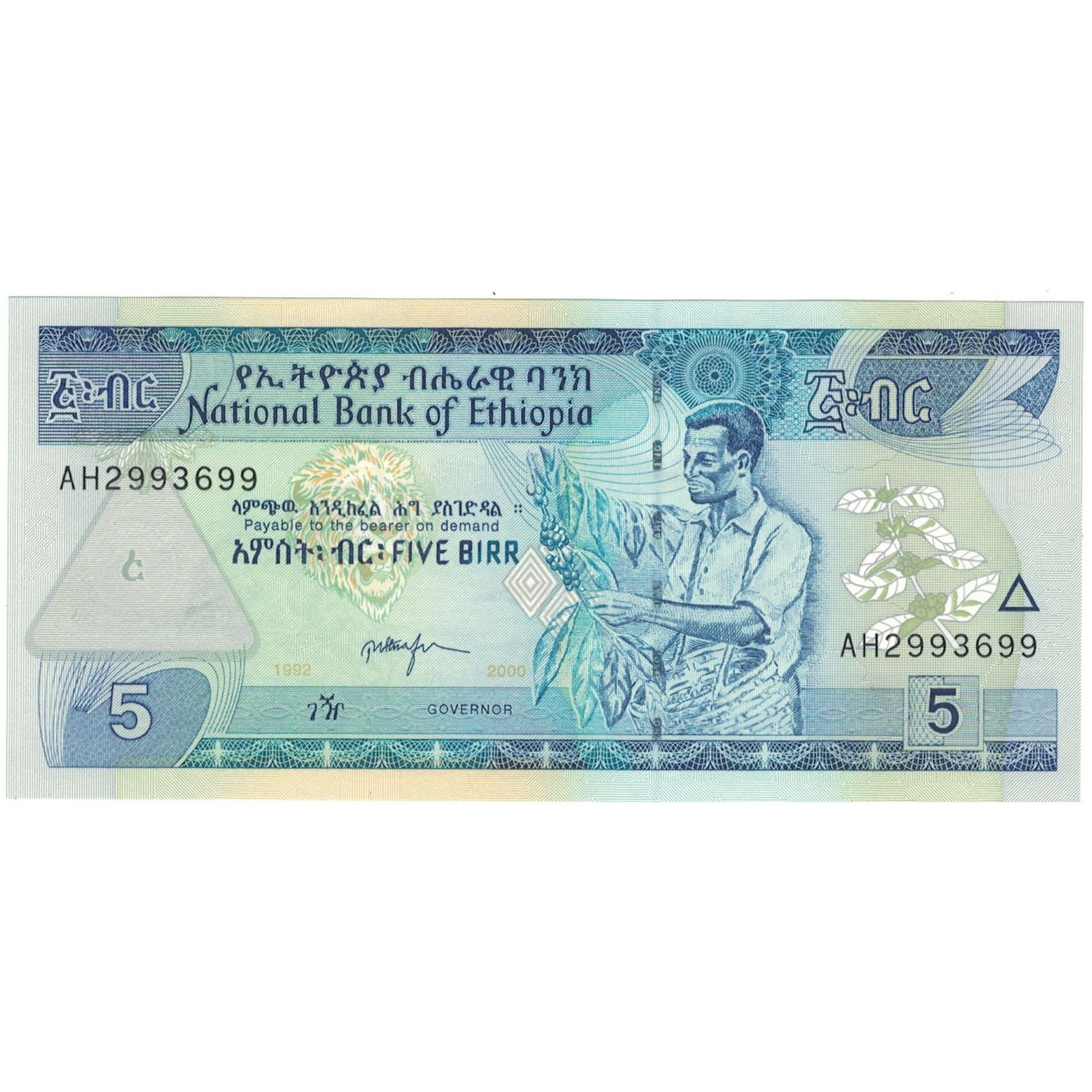 Geldschein, Äthiopien, 5 Birr, 2000, 2000, KM:47b, UNZ
