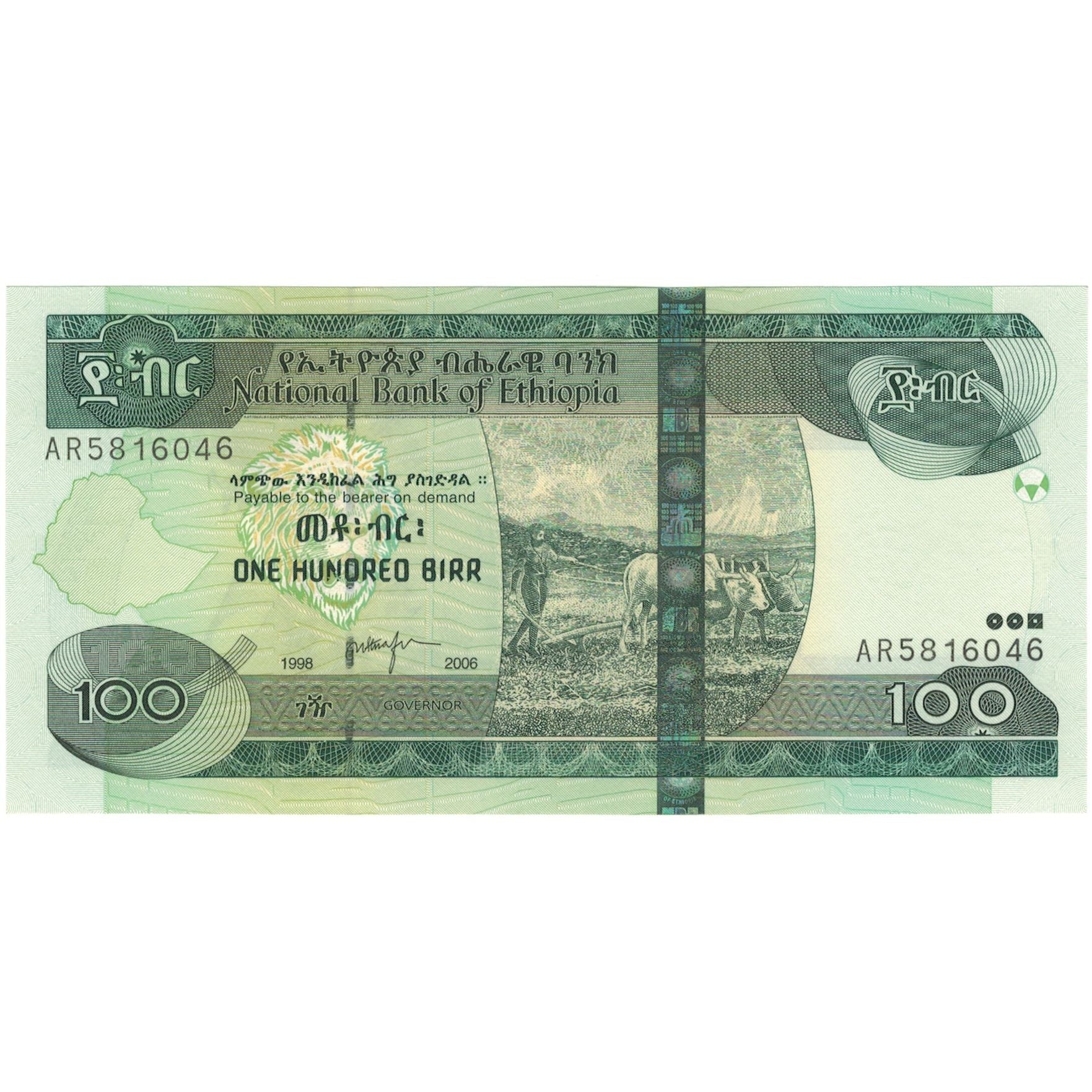 Banknote, Ethiopia, 100 Birr, 2006, 2006, KM:52c, UNC(65-70)