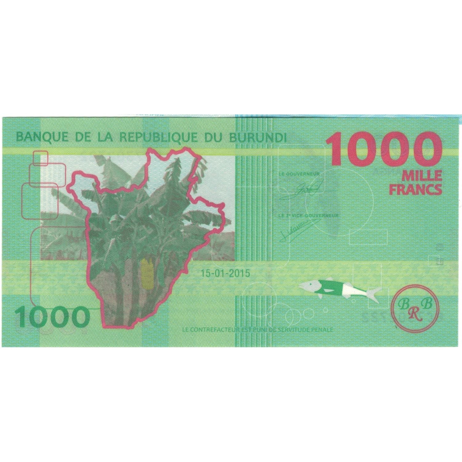 Banconote, Burundi, 1000 Francs, 2015, 2015.01.15, KM:51, SPL
